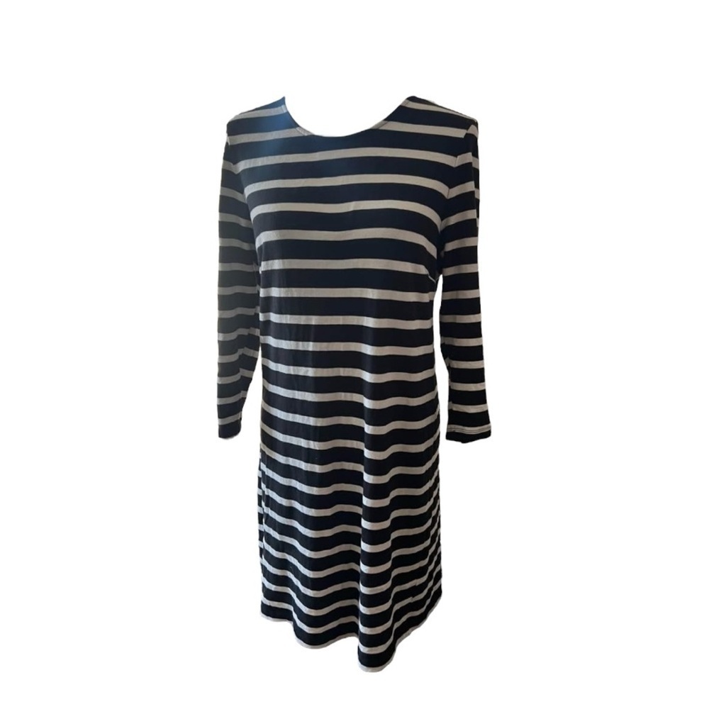 Old Navy Black and Gray Long Sleeve Crew Neck Dress